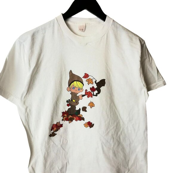Urban Outfitters Tops - Vintage Autumn Elf T Shirt Fall Leaves Fruit of the Loom Graphic Tee USA White